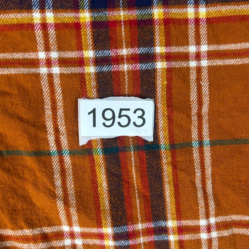 Primark Plaid Button Down Shirt Mens Large Orange Flannel Long Sleeve - Picture 7 of 7